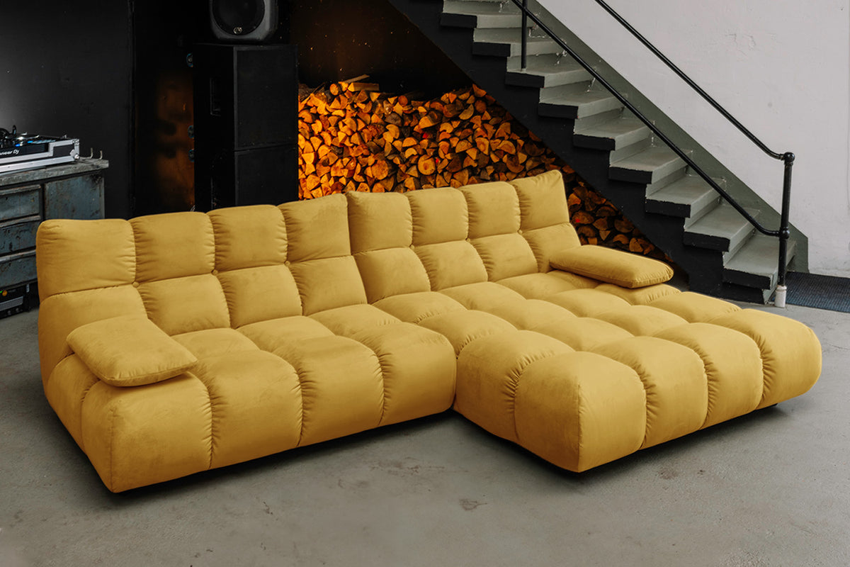 KAWOLA Sofa VIVIEN Ecksofa Velvet curry