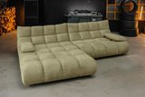 KAWOLA Sofa VIVIEN Ecksofa Velvet oliv