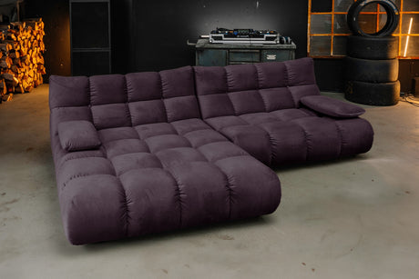 KAWOLA Sofa VIVIEN Ecksofa Velvet purple