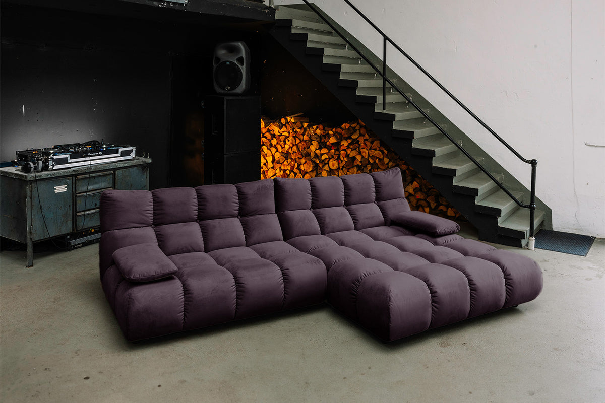 KAWOLA Sofa VIVIEN Ecksofa Velvet purple, Rechts