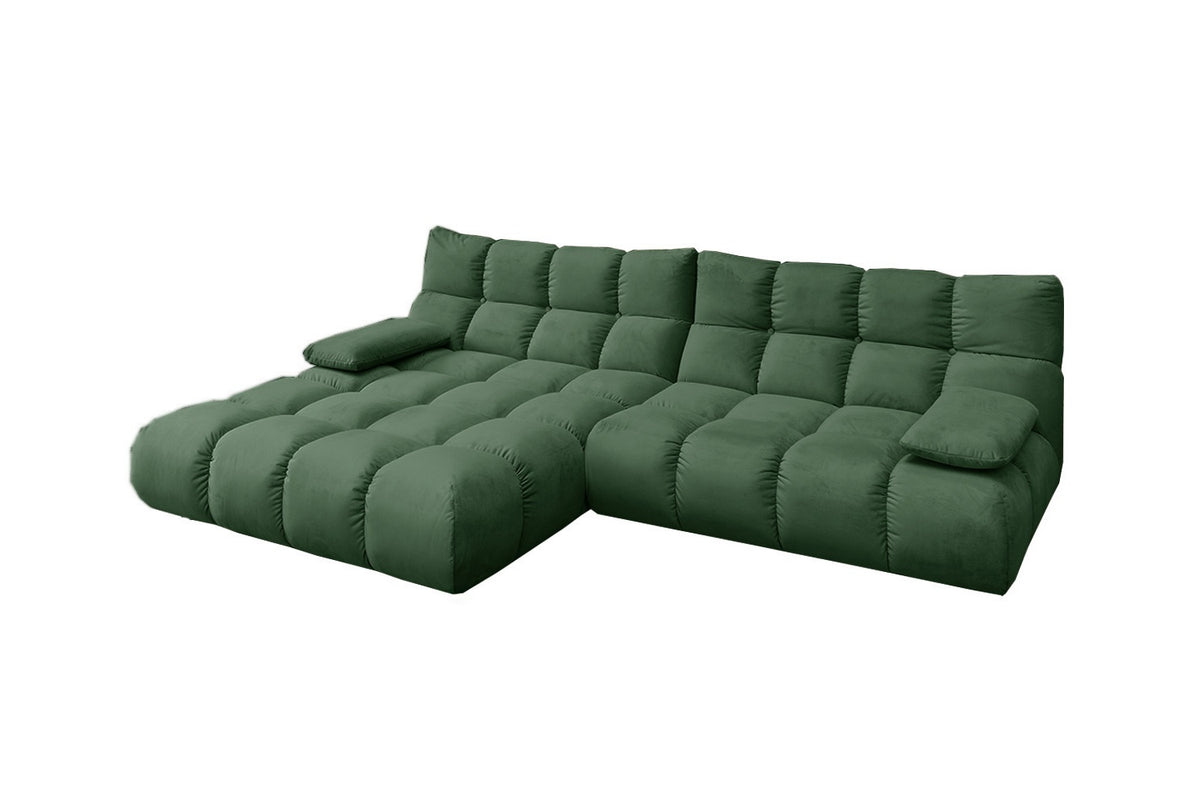 KAWOLA Sofa VIVIEN Ecksofa Velvet smaragd