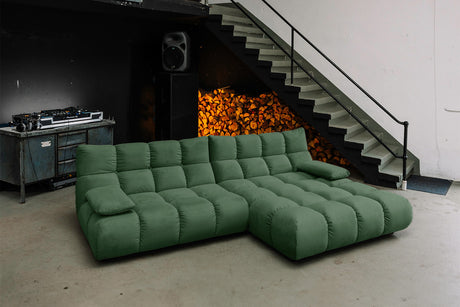 KAWOLA Sofa VIVIEN Ecksofa Velvet smaragd, Rechts