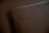 KAWOLA Sofa WIOLO Ecksofa Leder mit Hocker dunkelbraun
