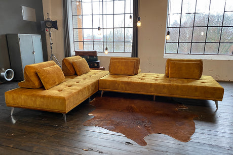 KAWOLA Sofa WIOLO Ecksofa velvet cognac
