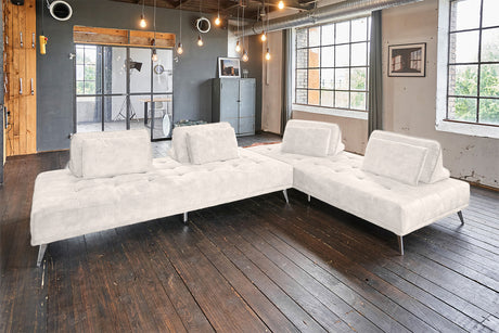 KAWOLA Sofa WIOLO Ecksofa velvet cremeweiß