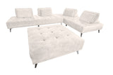 KAWOLA Sofa WIOLO Ecksofa velvet mit Hocker cremeweiß