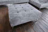 KAWOLA Sofa WIOLO Ecksofa velvet mit Hocker grau