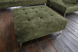 KAWOLA Sofa WIOLO Ecksofa velvet mit Hocker moosgrün