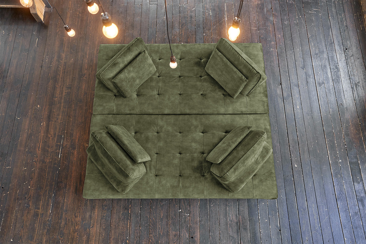 KAWOLA Sofa WIOLO Ecksofa velvet moosgrün
