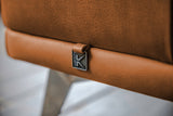 KAWOLA Sofa WIOLO Schlafsofa Daybed mit Hocker Leder cognac