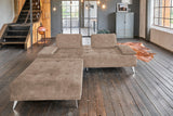KAWOLA Sofa WIOLO Schlafsofa Daybed mit Hocker velvet taupe