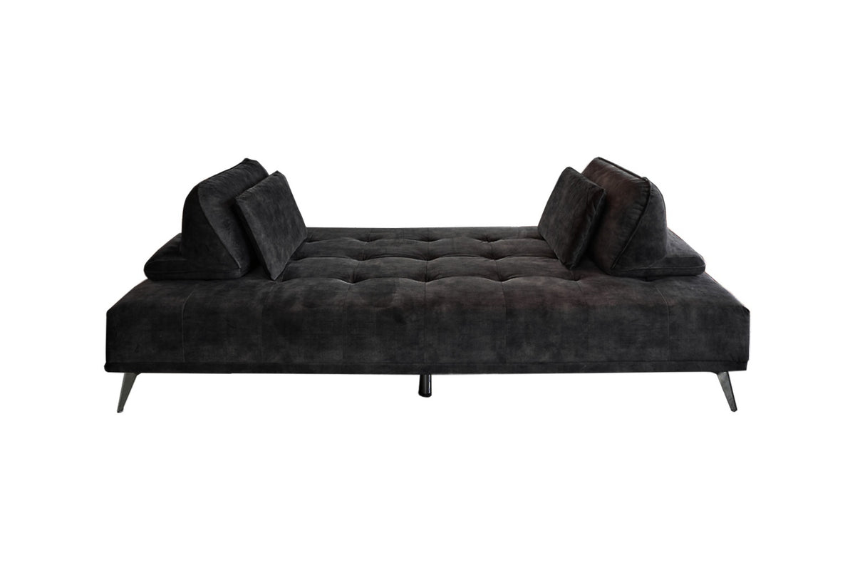 KAWOLA Sofa WIOLO Schlafsofa Daybed velvet anthrazit