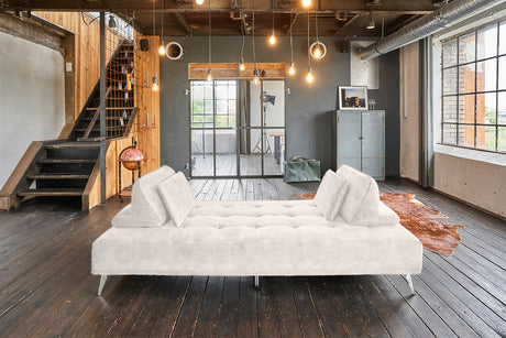 KAWOLA Sofa WIOLO Schlafsofa Daybed velvet cremeweiß