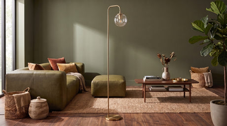 KAWOLA Stehlampe BRIXEN Glas vintage