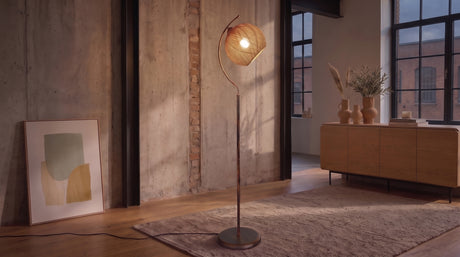 KAWOLA Stehlampe VESUVIA Jute vintage bronze