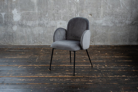 KAWOLA Stuhl DEON Esszimmerstuhl Velvet grau