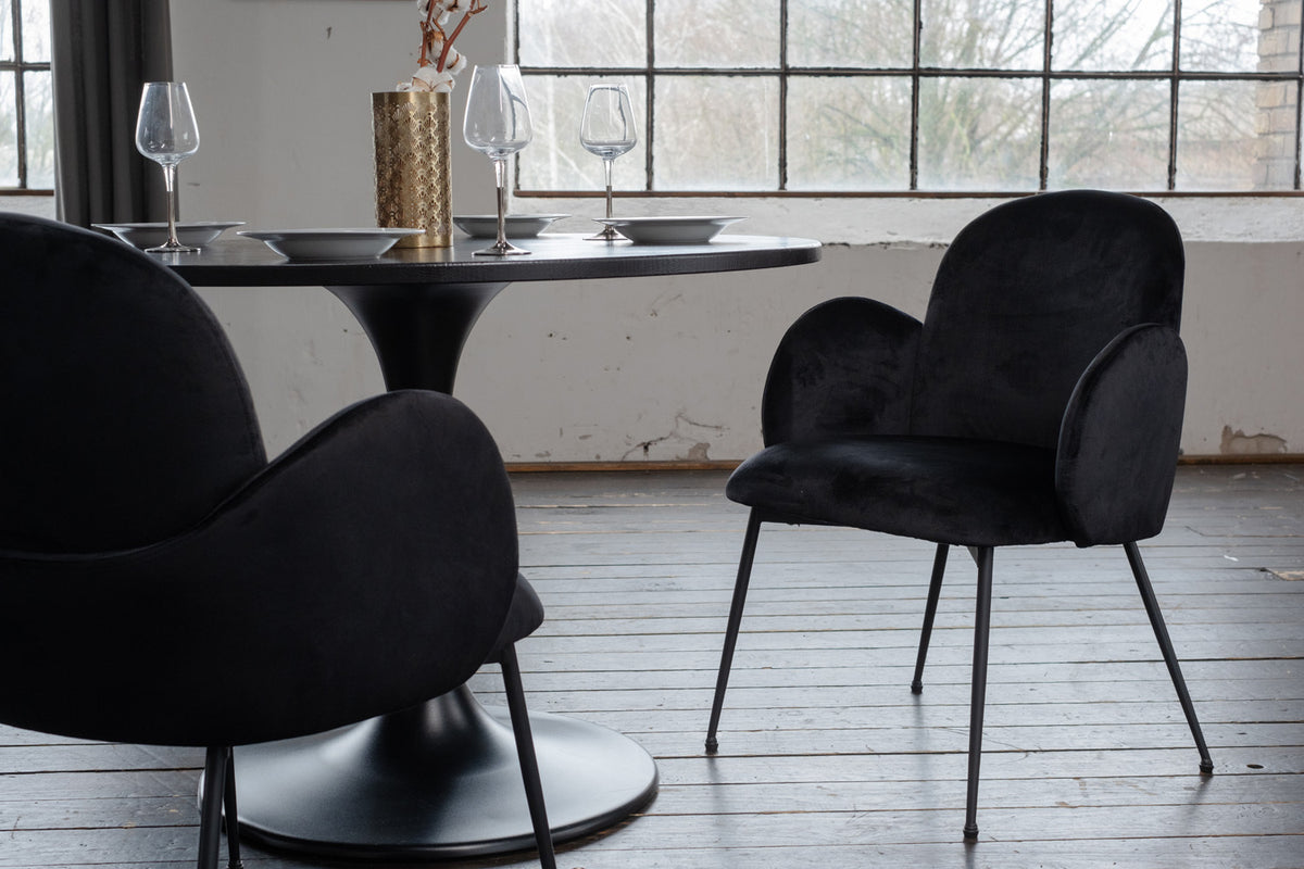 KAWOLA Stuhl DEON Esszimmerstuhl Velvet schwarz