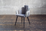 KAWOLA Stuhl FREJA Esszimmerstuhl Velvet grau Fuß schwarz