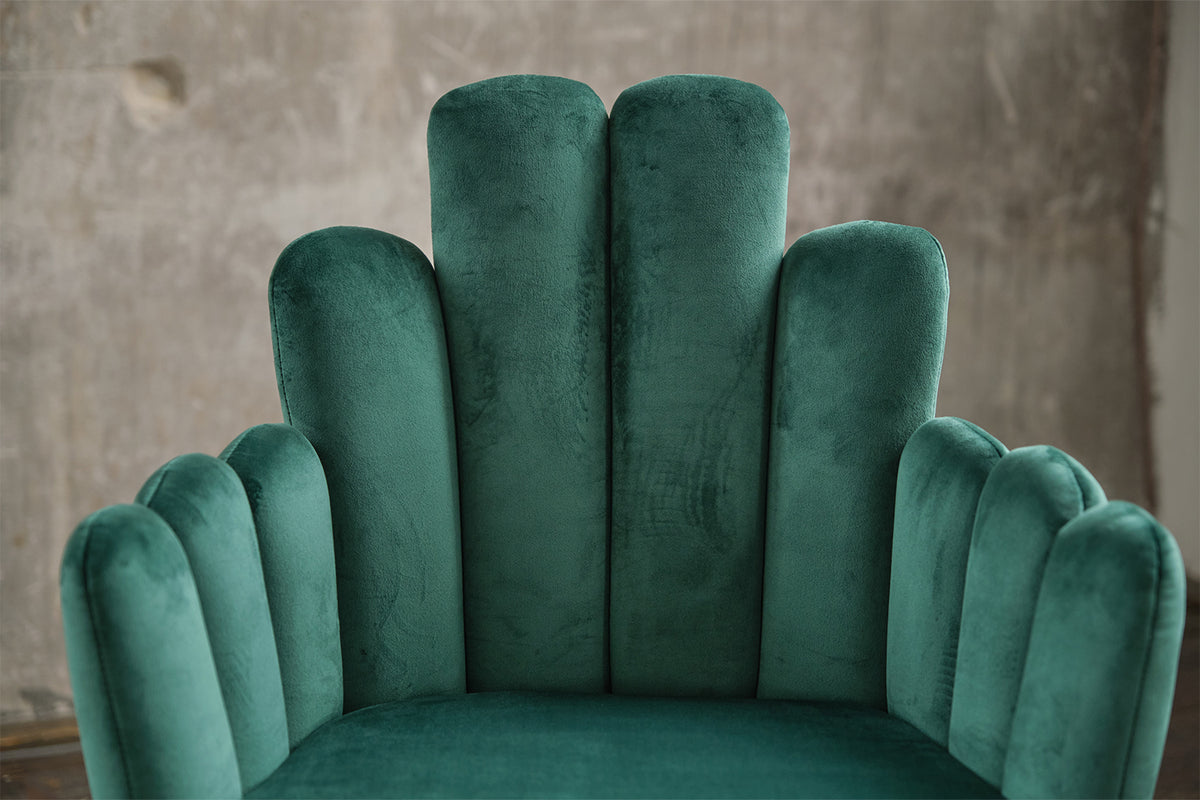 KAWOLA Stuhl FREJA Esszimmerstuhl Velvet grün Fuß gold