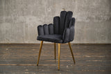 KAWOLA Stuhl FREJA Esszimmerstuhl Velvet schwarz Fuß gold