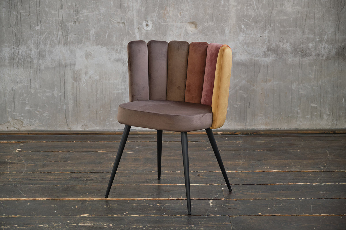 KAWOLA Stuhl JADA Esszimmerstuhl Velvet braun Fuß schwarz