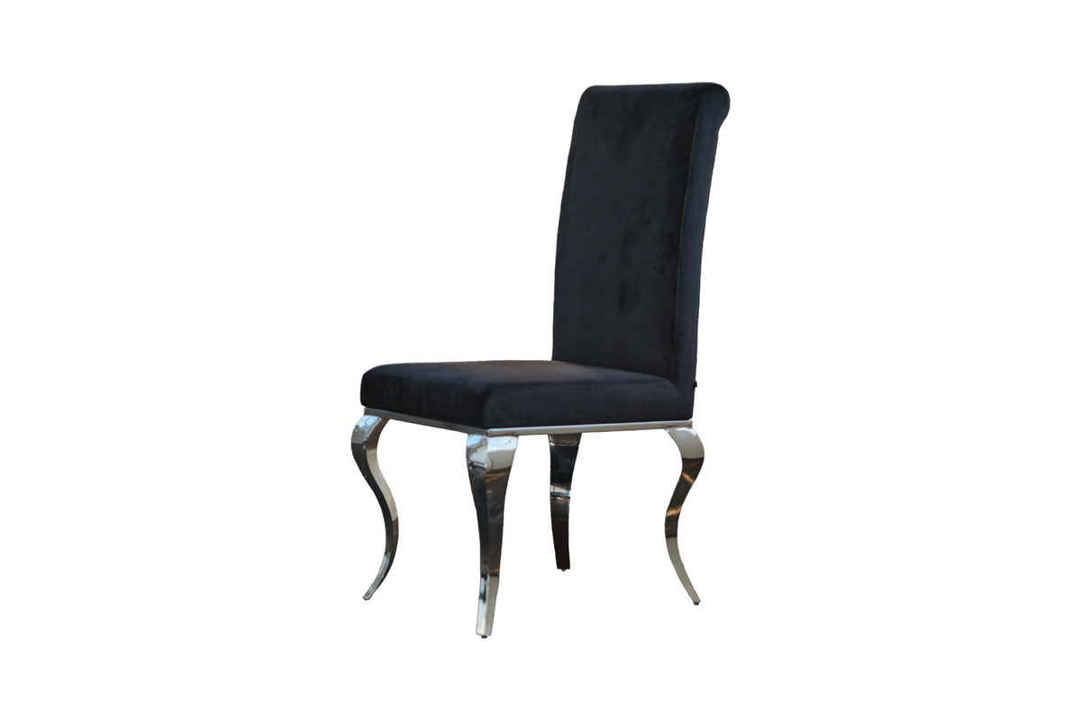 KAWOLA Stuhl LEIA Esszimmerstuhl Barock Velvet schwarz