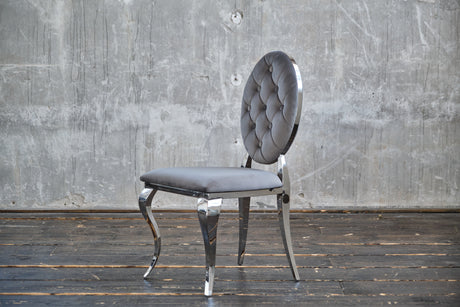 KAWOLA Stuhl LINDA Esszimmerstuhl Barock Velvet grau