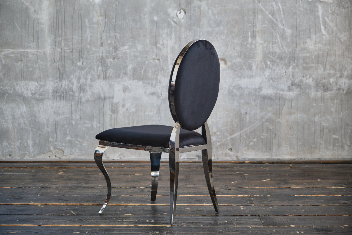 KAWOLA Stuhl LINDA Esszimmerstuhl Barock Velvet schwarz