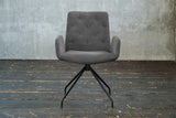 KAWOLA Stuhl NEW CHARME Drehstuhl Esszimmersessel Cord grau