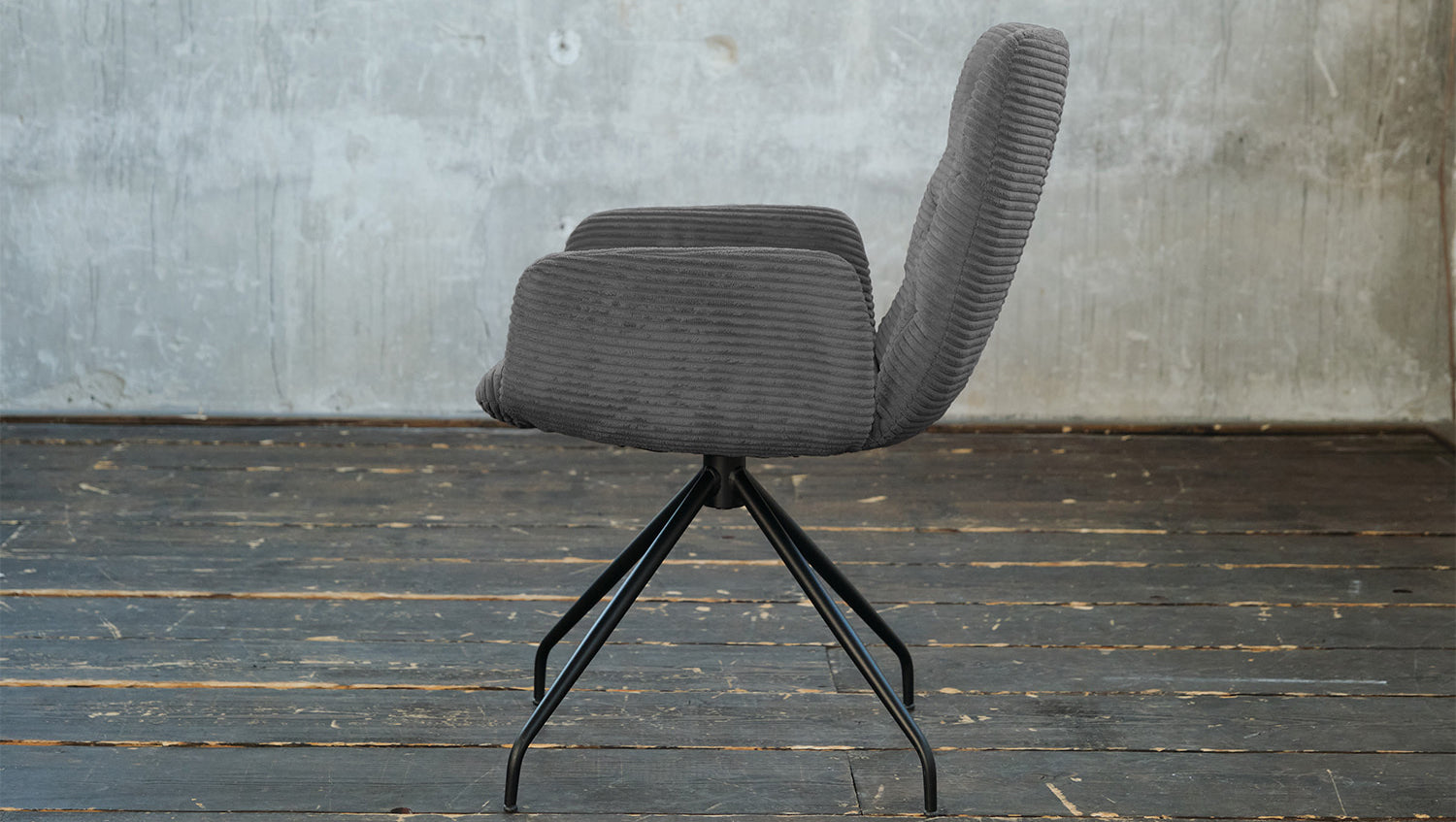 KAWOLA Stuhl NEW CHARME Drehstuhl Esszimmersessel Cord grau