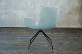 KAWOLA Stuhl NEW CHARME Drehstuhl Esszimmersessel Cord hellblau