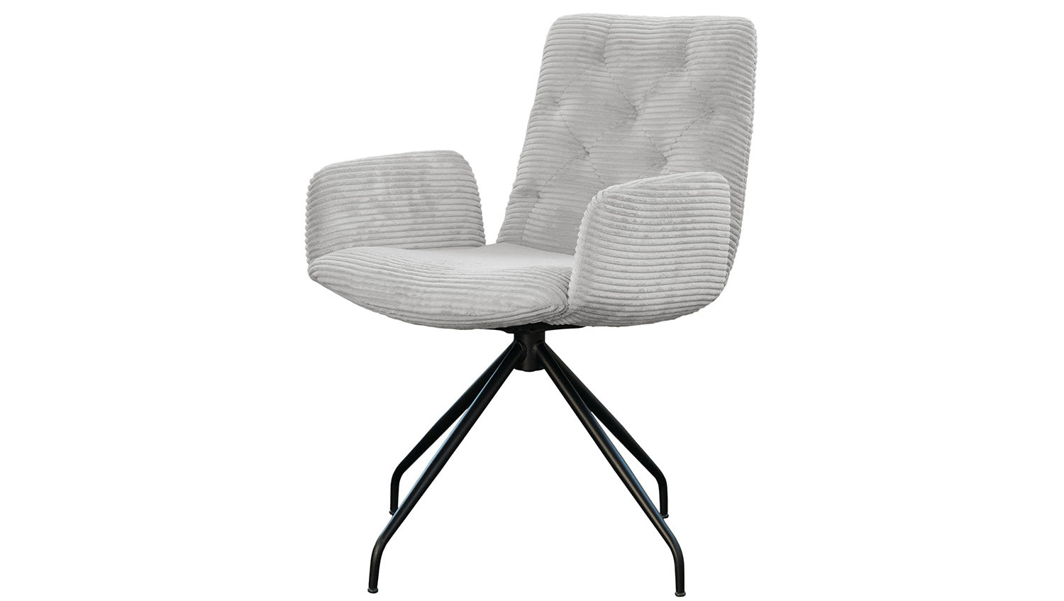 KAWOLA Stuhl NEW CHARME Drehstuhl Esszimmersessel Cord hellgrau