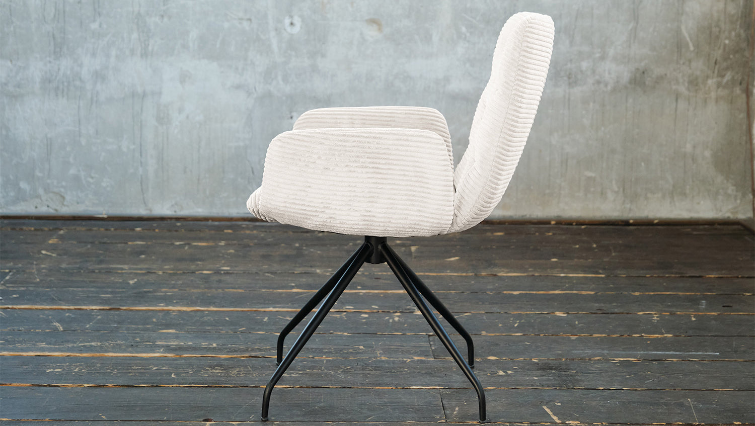 KAWOLA Stuhl NEW CHARME Drehstuhl Esszimmersessel Cord weiß
