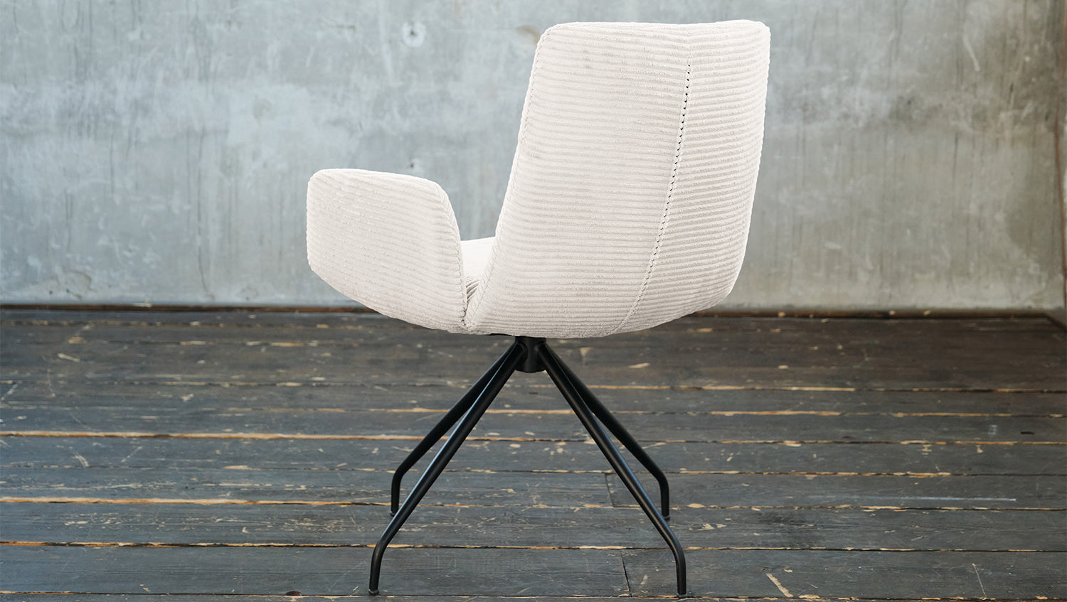 KAWOLA Stuhl NEW CHARME Drehstuhl Esszimmersessel Cord weiß