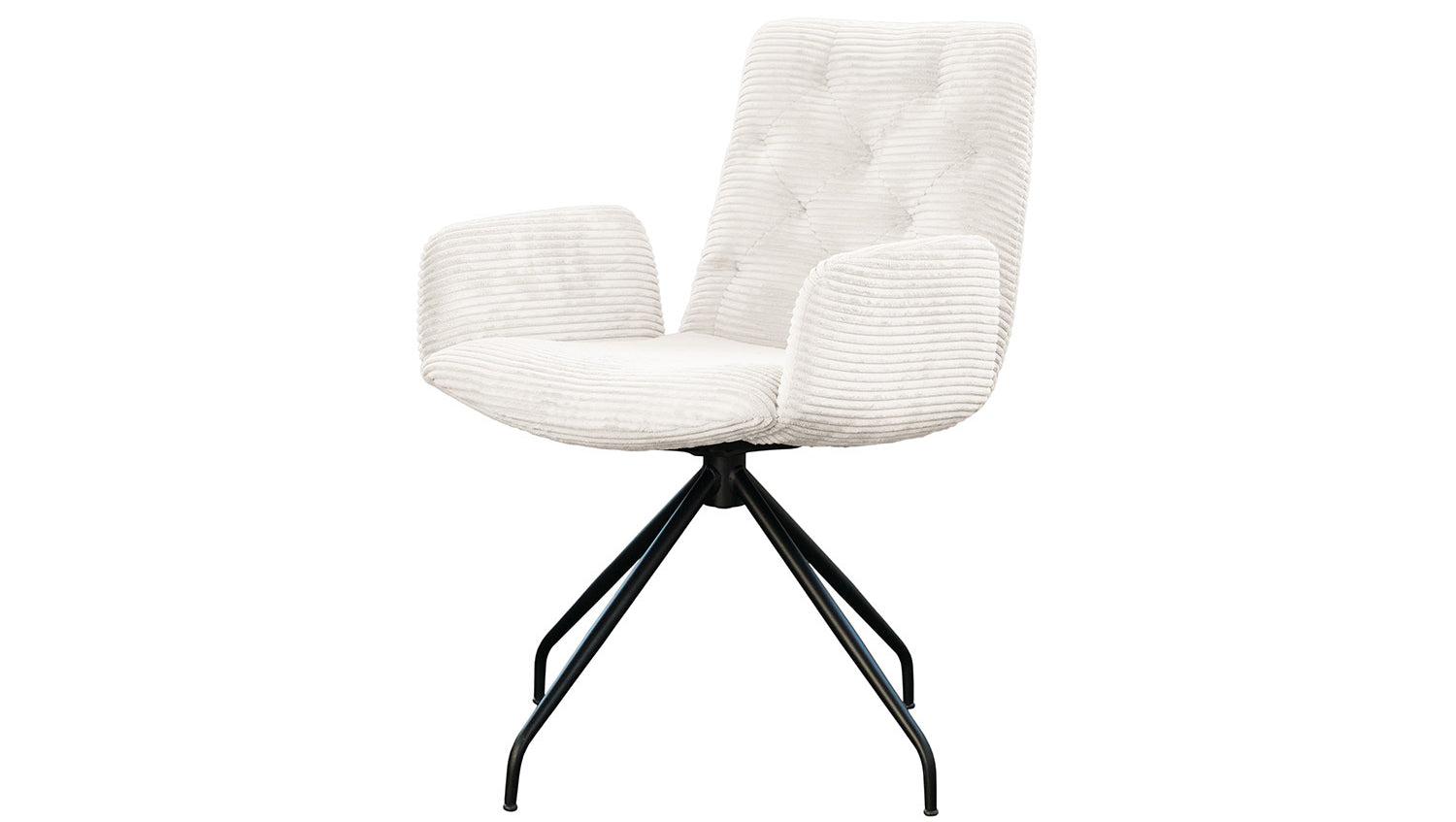 KAWOLA Stuhl NEW CHARME Drehstuhl Esszimmersessel Cord weiß