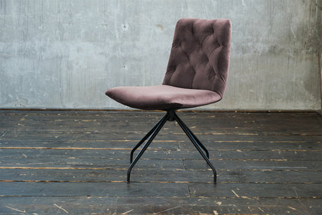 KAWOLA Stuhl NEW CHARME Drehstuhl Esszimmerstuhl Velvet roségrau