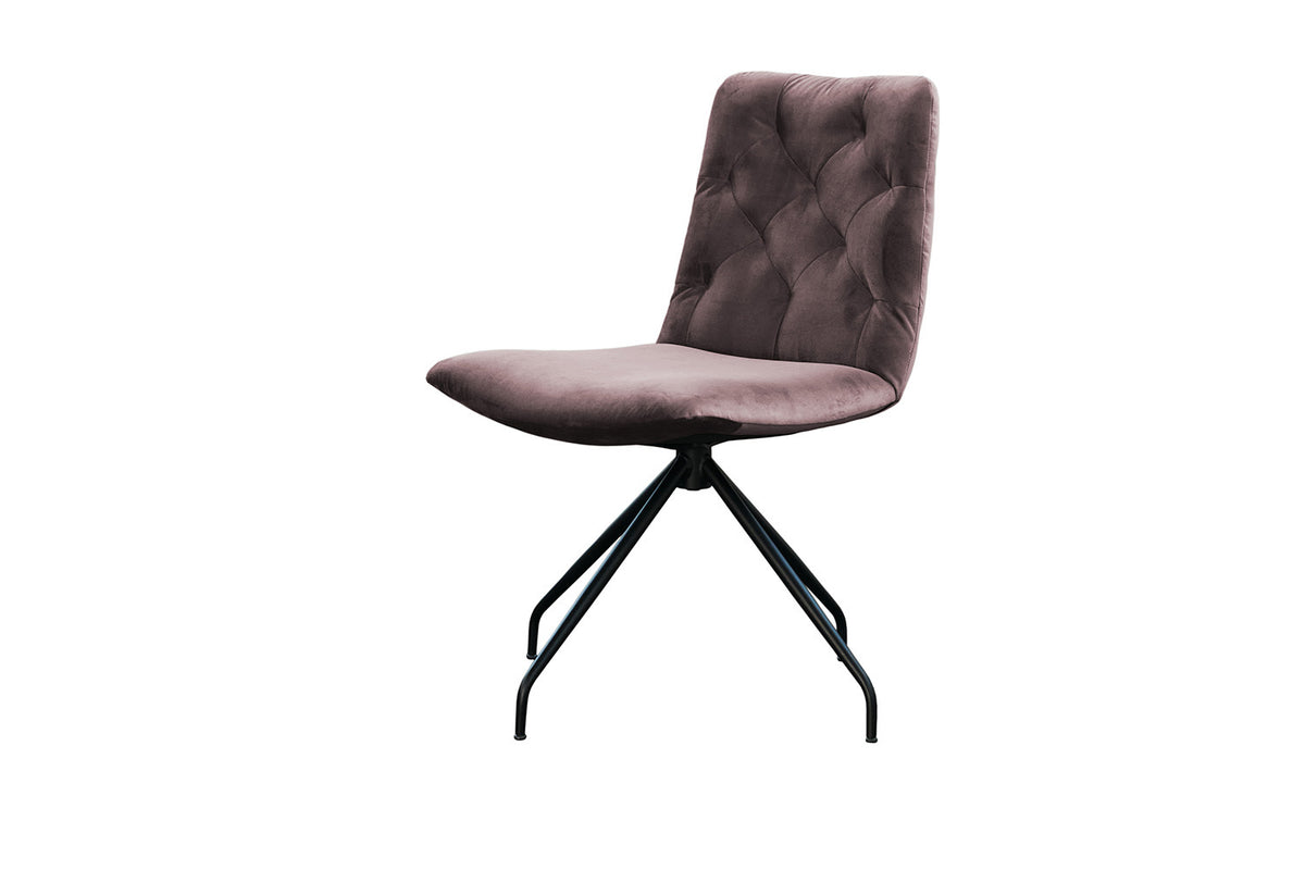 KAWOLA Stuhl NEW CHARME Drehstuhl Esszimmerstuhl Velvet roségrau