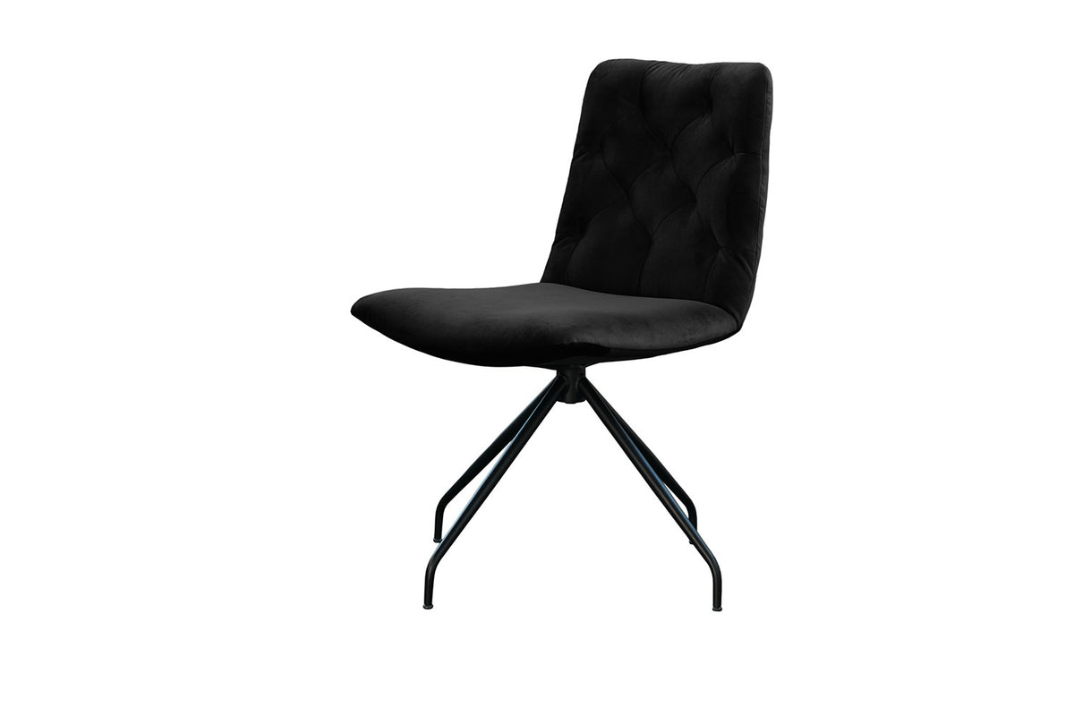 KAWOLA Stuhl NEW CHARME Drehstuhl Esszimmerstuhl Velvet schwarz