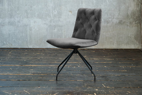 KAWOLA Stuhl NEW CHARME Drehstuhl Esszimmerstuhl Velvet stone