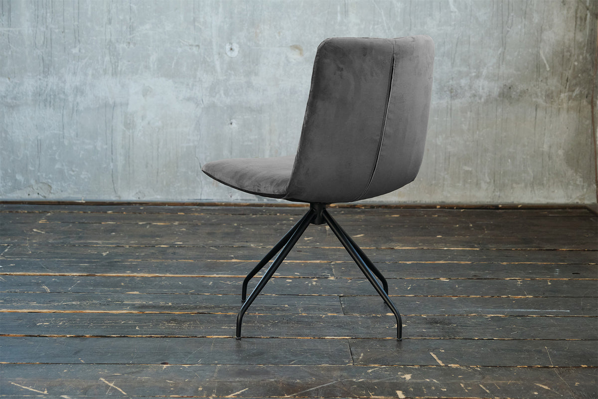 KAWOLA Stuhl NEW CHARME Drehstuhl Esszimmerstuhl Velvet stone