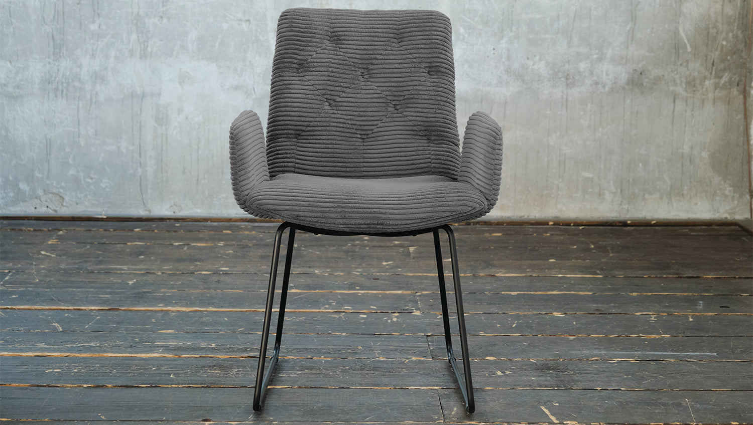 KAWOLA Stuhl NEW CHARME Esszimmersessel Cord grau