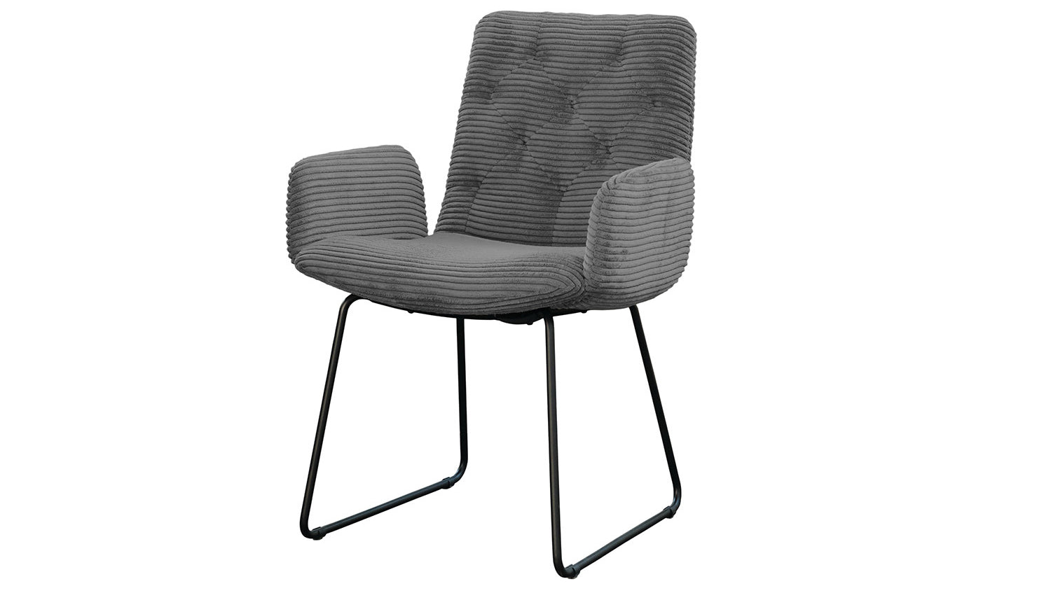 KAWOLA Stuhl NEW CHARME Esszimmersessel Cord grau