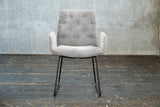 KAWOLA Stuhl NEW CHARME Esszimmersessel Cord hellgrau