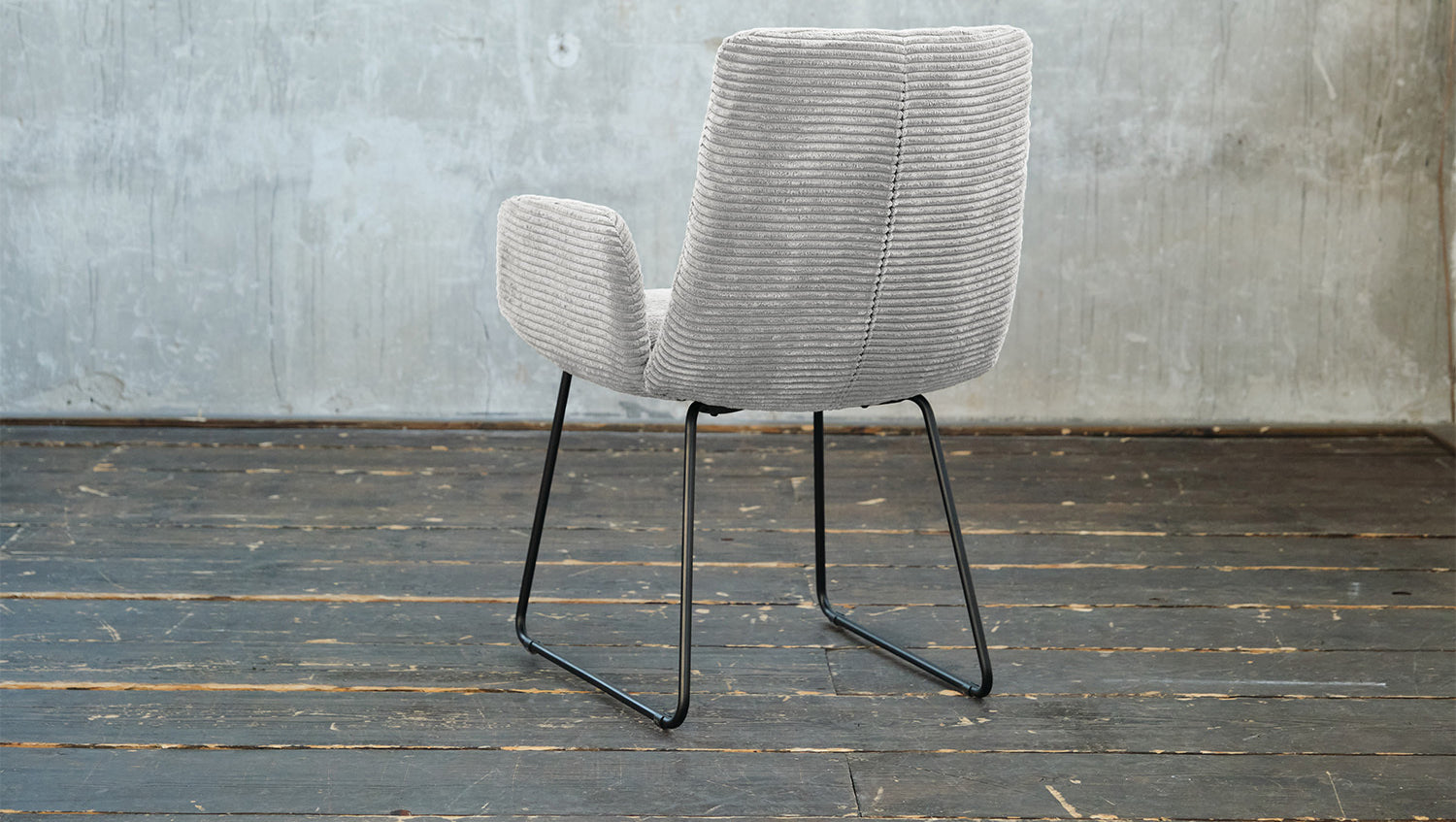 KAWOLA Stuhl NEW CHARME Esszimmersessel Cord hellgrau