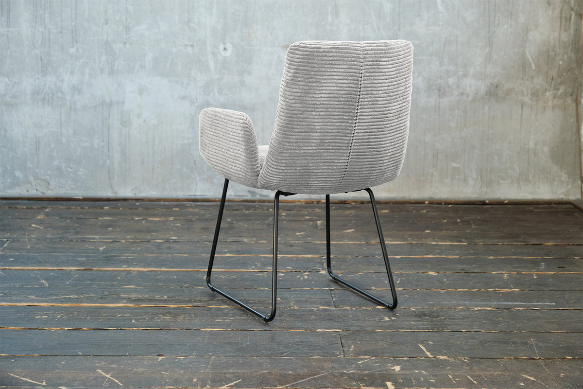 KAWOLA Stuhl NEW CHARME Esszimmersessel Cord hellgrau