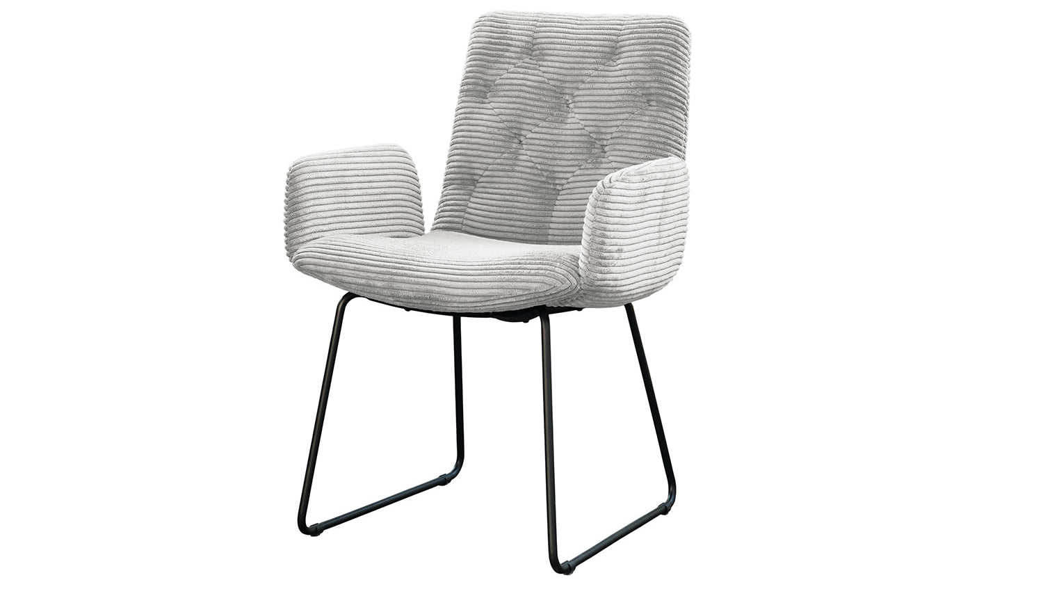 KAWOLA Stuhl NEW CHARME Esszimmersessel Cord hellgrau