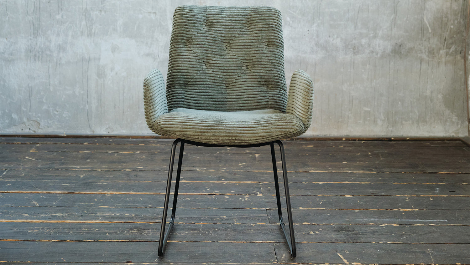 KAWOLA Stuhl NEW CHARME Esszimmersessel Cord olivgrün