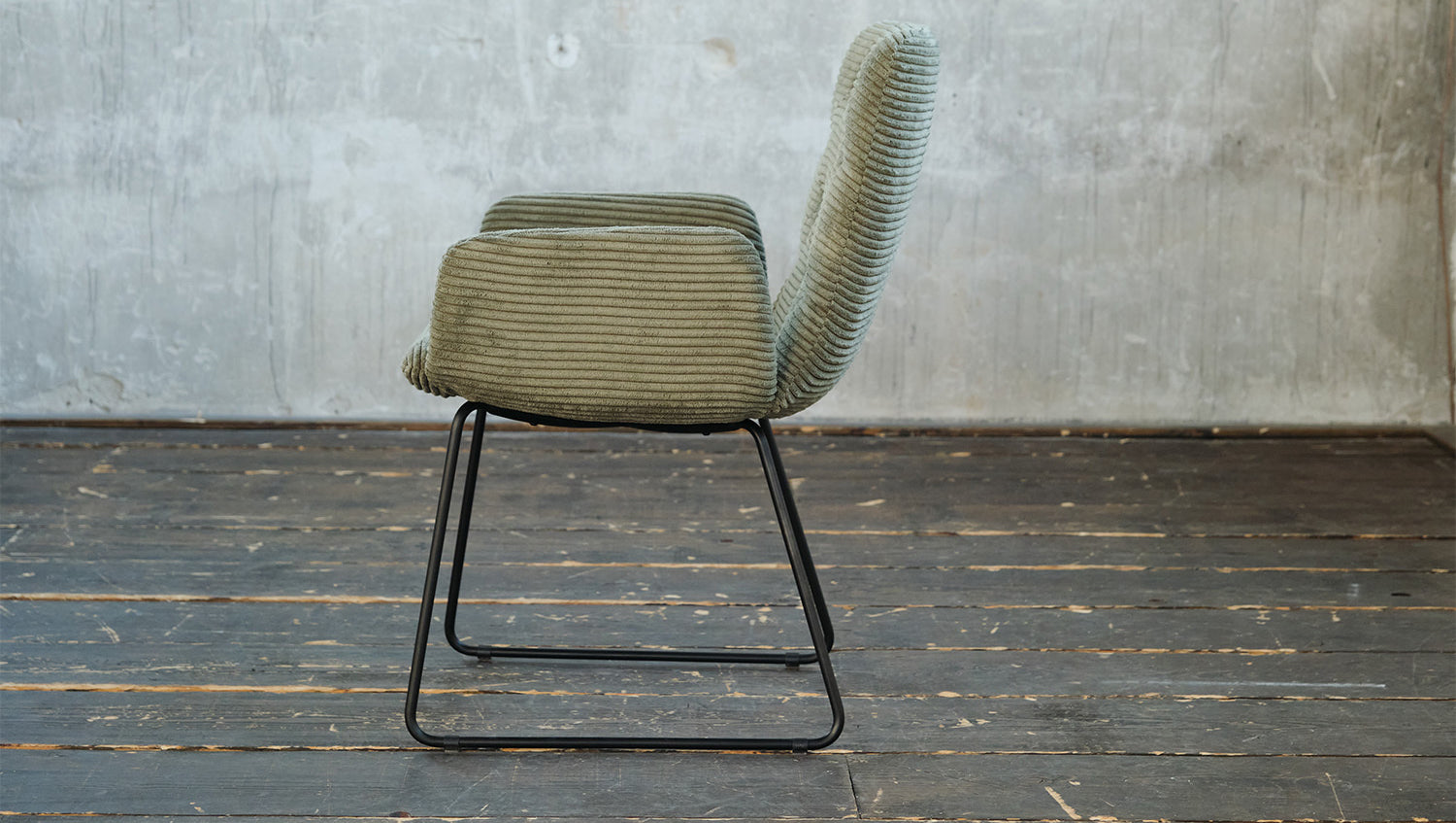 KAWOLA Stuhl NEW CHARME Esszimmersessel Cord olivgrün