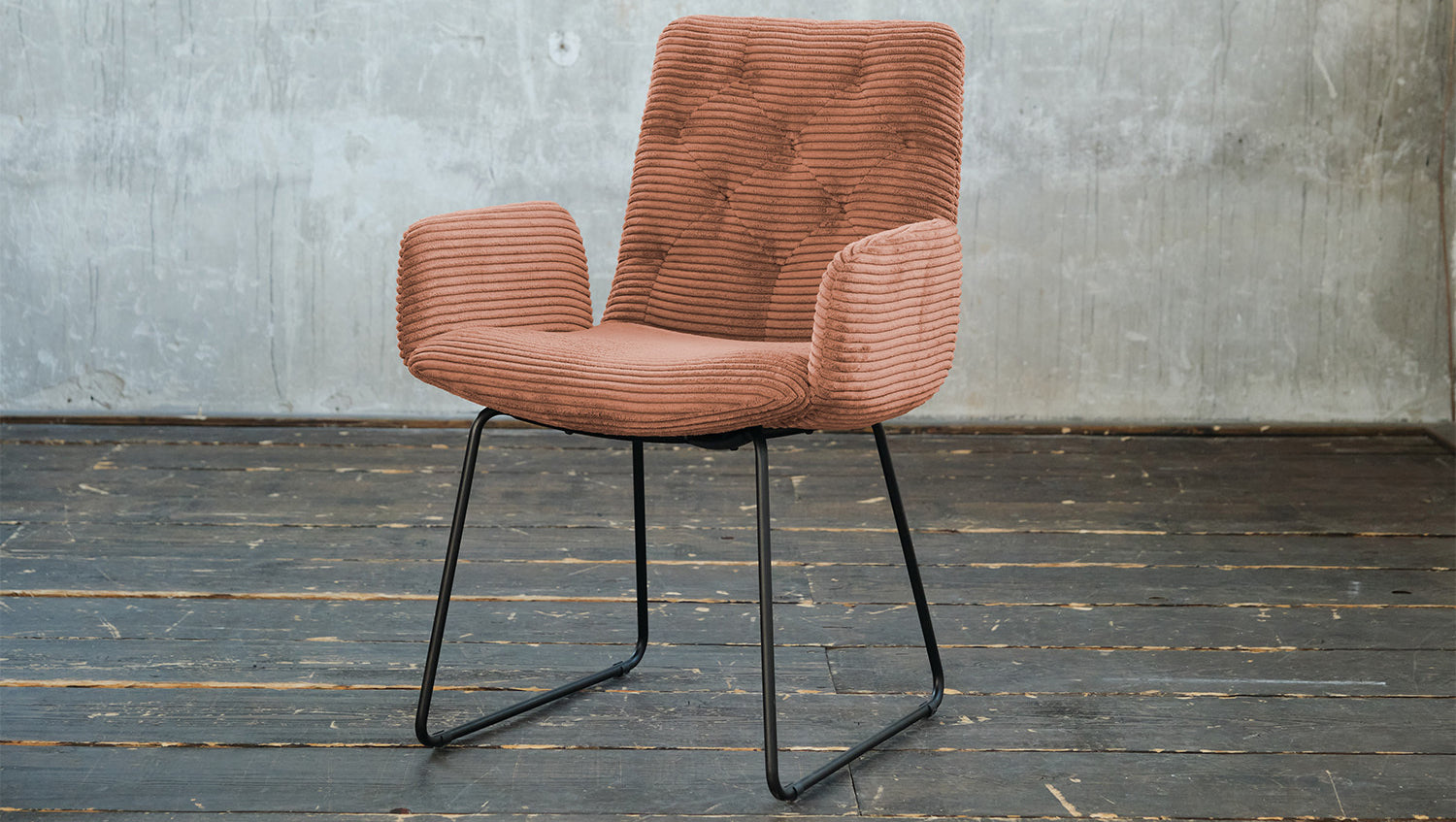 KAWOLA Stuhl NEW CHARME Esszimmersessel Cord rost