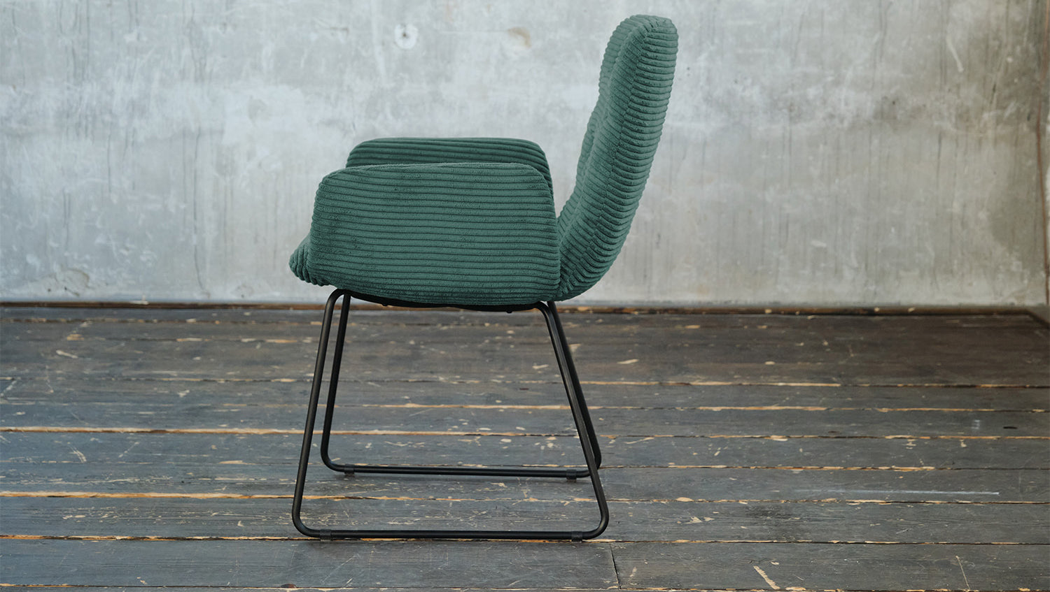 KAWOLA Stuhl NEW CHARME Esszimmersessel Cord smaragd